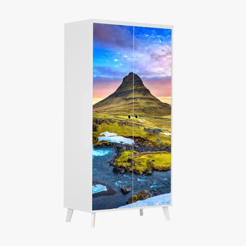 Schrankaufkleber Kirkjufell sonnenaufgang berglandschaft