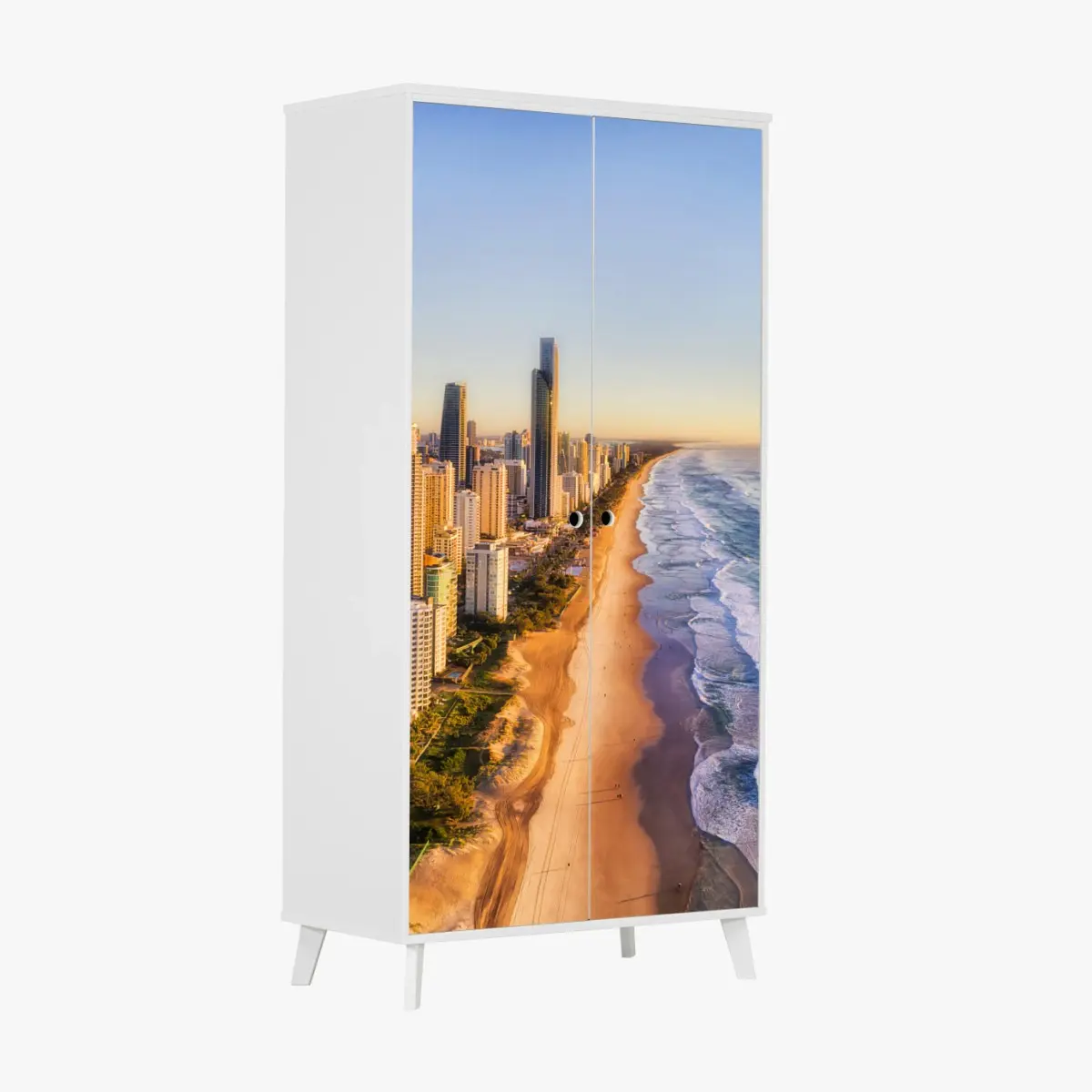 Schrankaufkleber sonnenaufgang über Surfers Paradise skyline – Pixers®