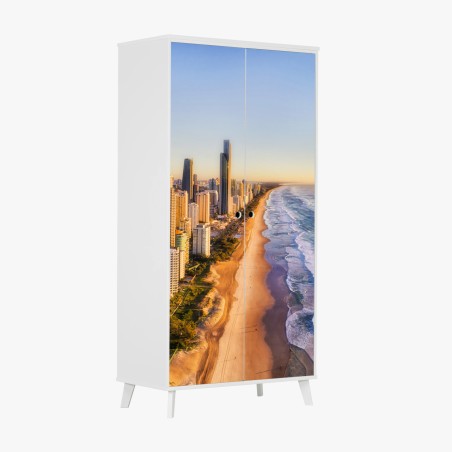 Schrankaufkleber sonnenaufgang über Surfers Paradise skyline – Pixers®