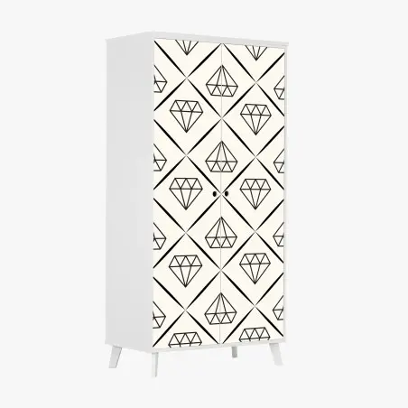 Schrankaufkleber geometrisches diamantmuster – Pixers®