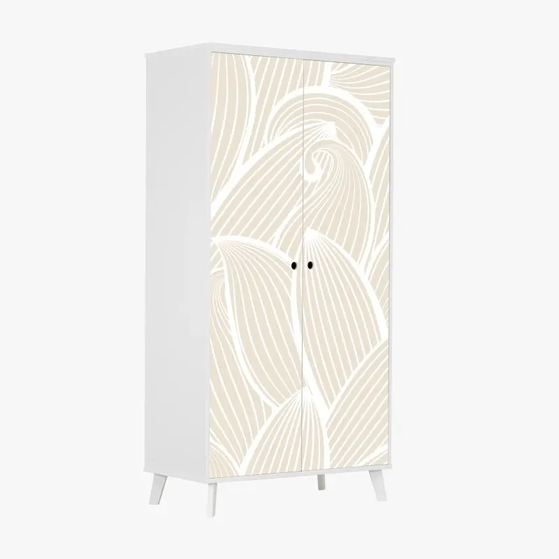 Schrankaufkleber zartes beige botanisches muster
