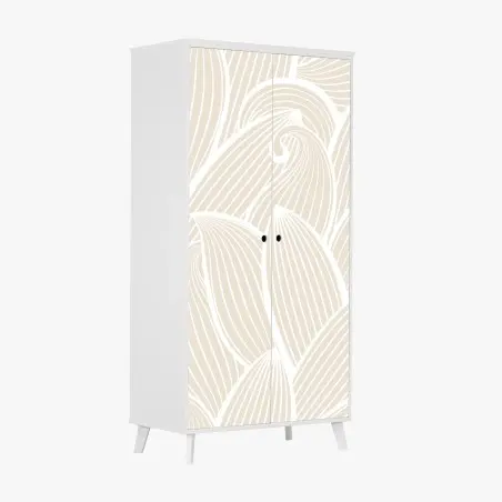 Schrankaufkleber zartes beige botanisches muster – Pixers®