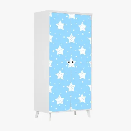 Schrankaufkleber weiche blaue sterne für das kinderzimmer – Pixers®
