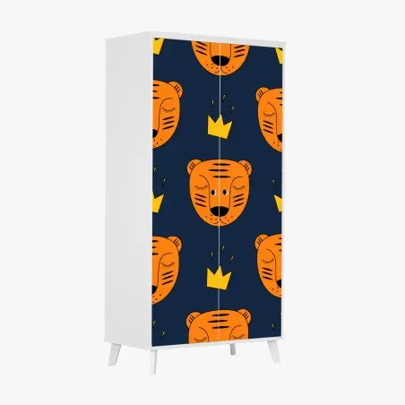 Schrankaufkleber verspieltes tiger-muster für kinderzimmer – Pixers®