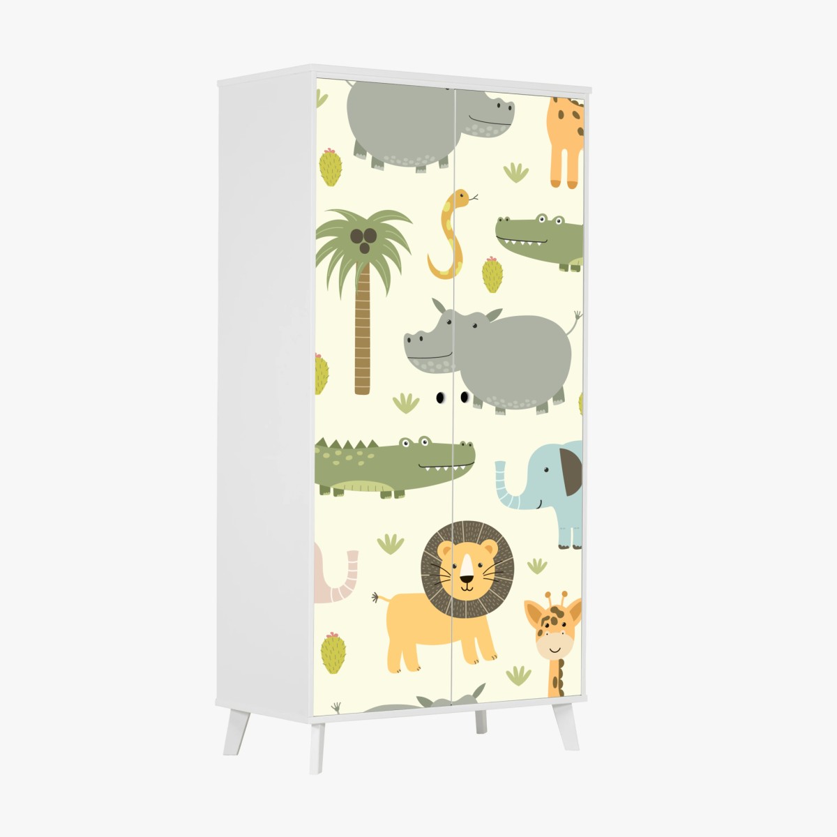Schrankaufkleber pastell safari tiermuster – Pixers®