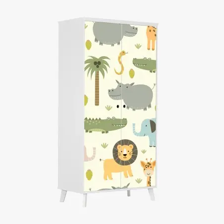 Schrankaufkleber pastell safari tiermuster – Pixers®