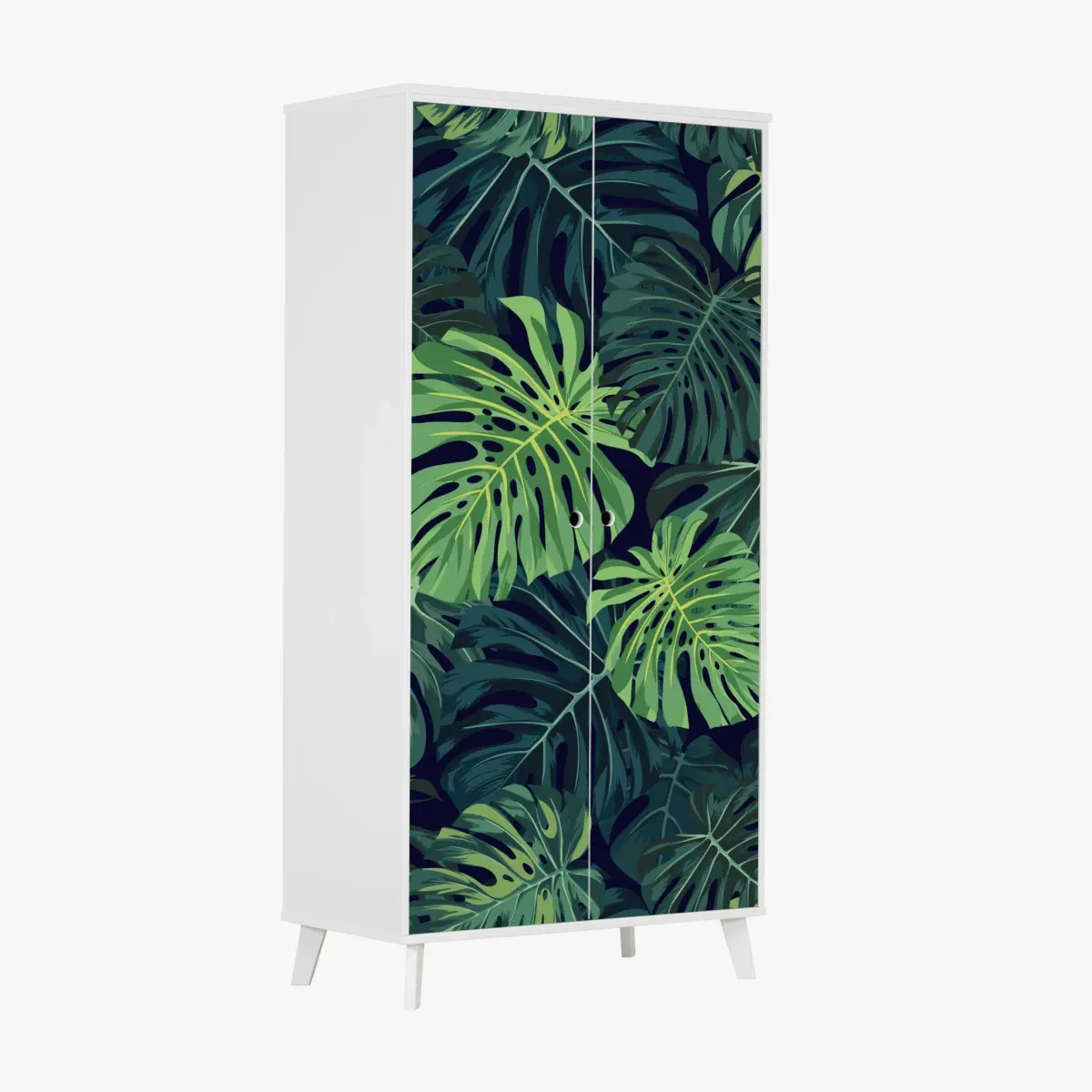 Schrankaufkleber tropisches monstera-blattmuster – Pixers®