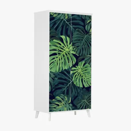 Schrankaufkleber tropisches monstera-blattmuster – Pixers®