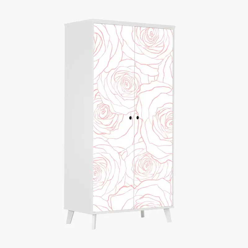 Schrankaufkleber zartes muster rosa rosen