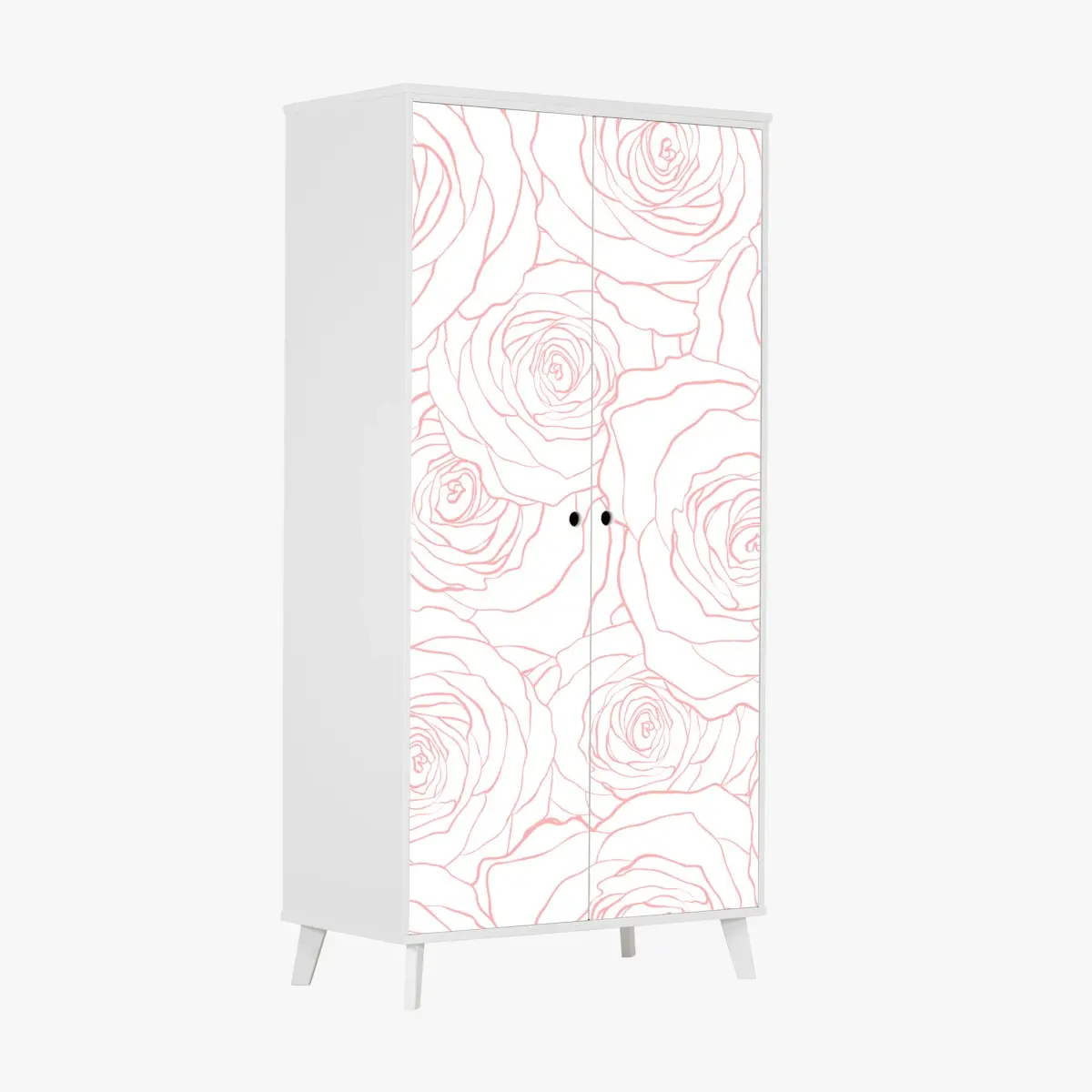 Schrankaufkleber zartes muster rosa rosen – Pixers®