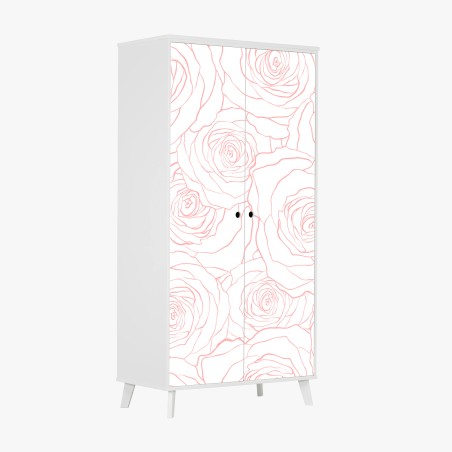 Schrankaufkleber zartes muster rosa rosen – Pixers®
