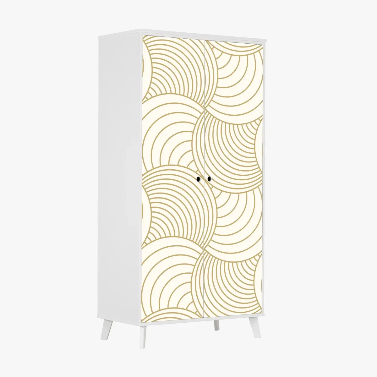 Schrankaufkleber goldenes art deco kreismuster – Pixers®
