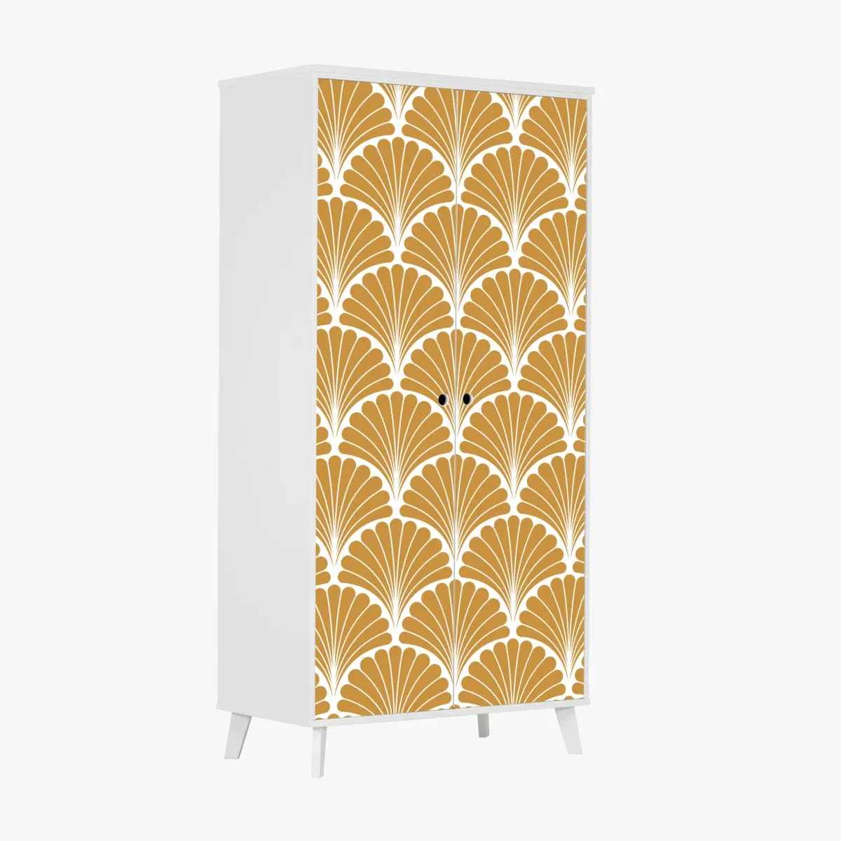 Schrankaufkleber goldenes fächermuster im art-deco-stil – Pixers®