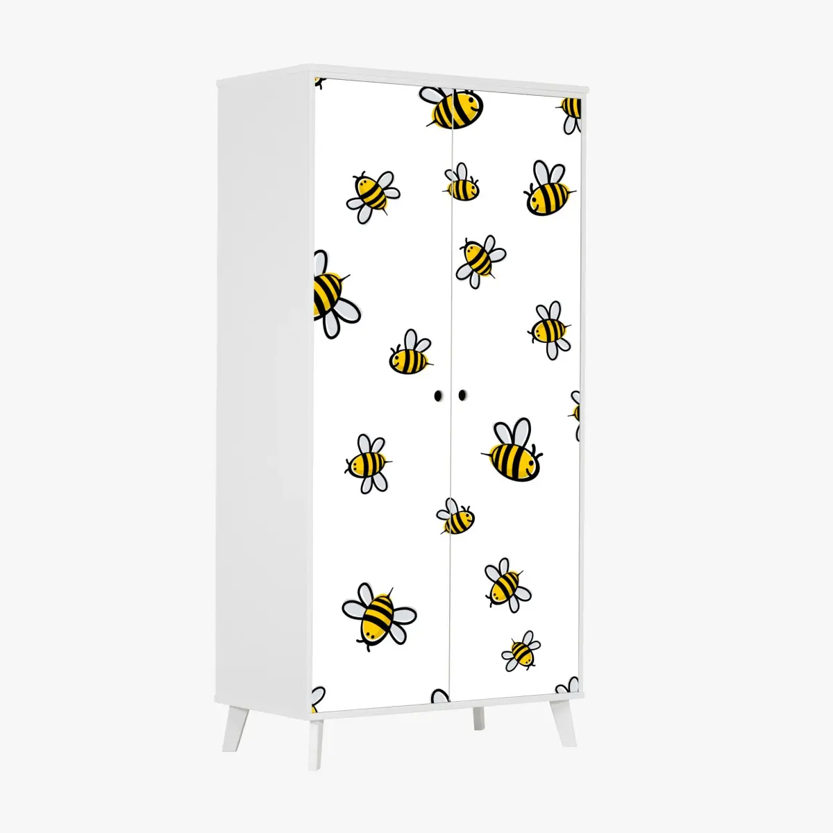 Schrankaufkleber verspieltes bienenmuster für kinderzimmer – Pixers®