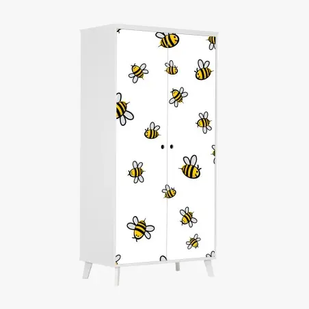 Schrankaufkleber verspieltes bienenmuster für kinderzimmer – Pixers®