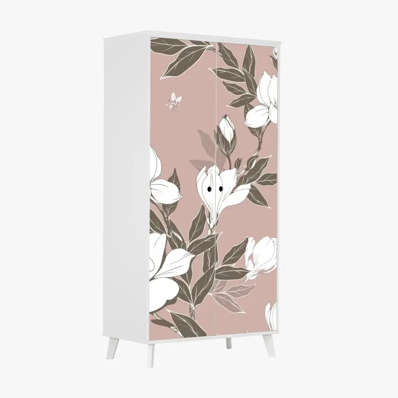 Schrankaufkleber zartes magnolienmuster