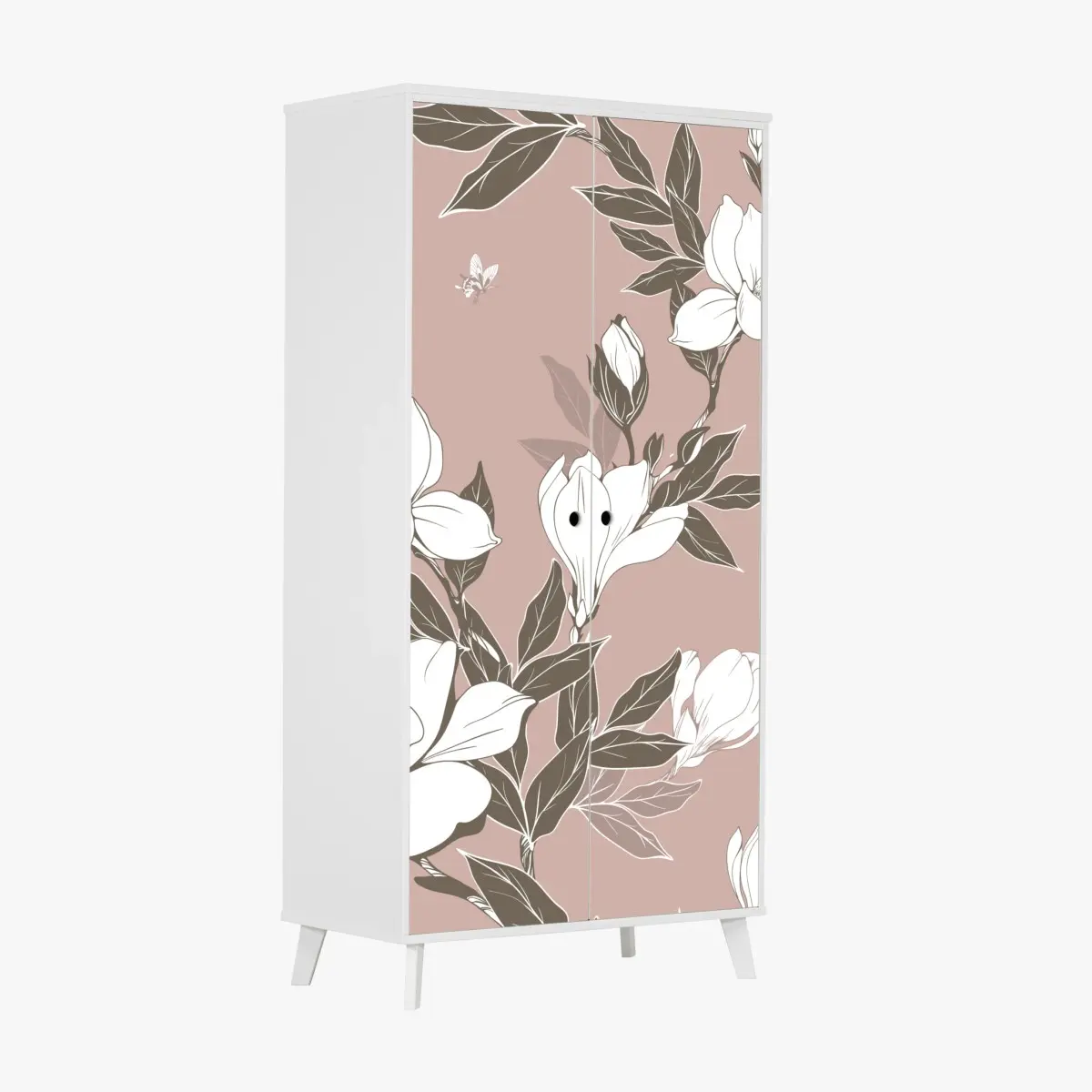 Schrankaufkleber zartes magnolienmuster – Pixers®