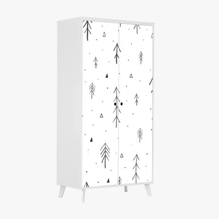 Schrankaufkleber minimalistisches muster mit handgezeichneten bäumen – Pixers®