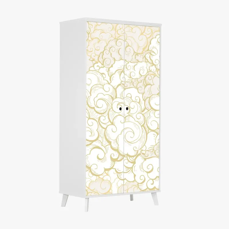 Schrankaufkleber goldenes ornamentales wolkenmuster