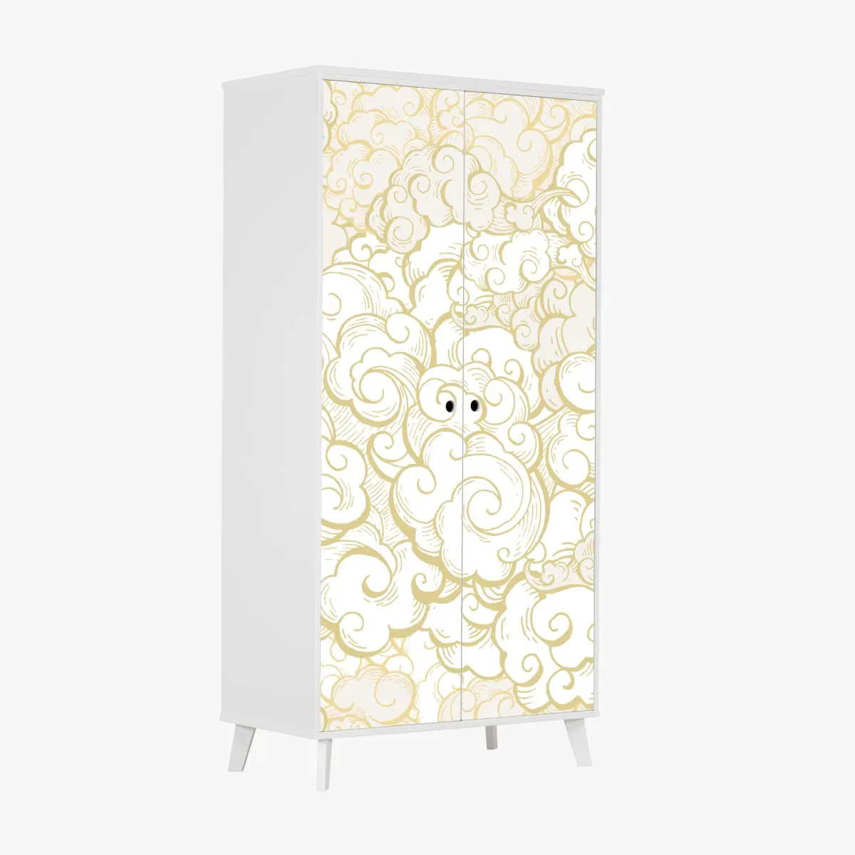 Schrankaufkleber goldenes ornamentales wolkenmuster – Pixers®