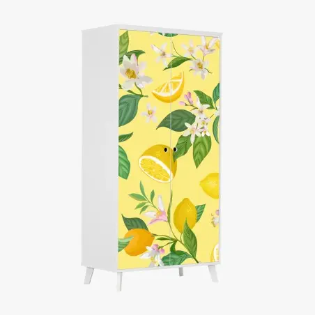 Schrankaufkleber zitronenblüten botanisches muster – Pixers®