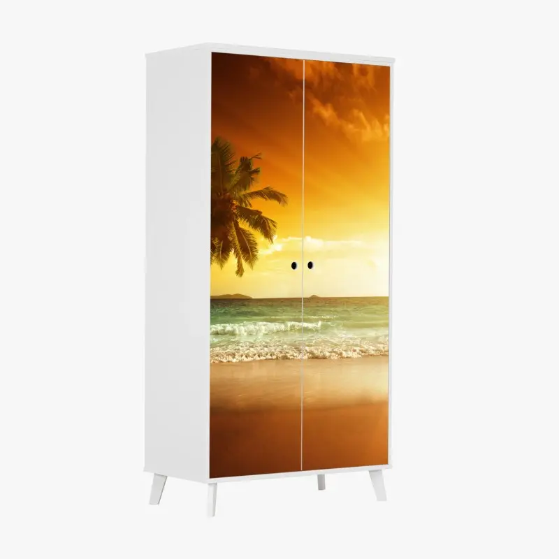 Schrankaufkleber tropischer sonnenuntergang am strand