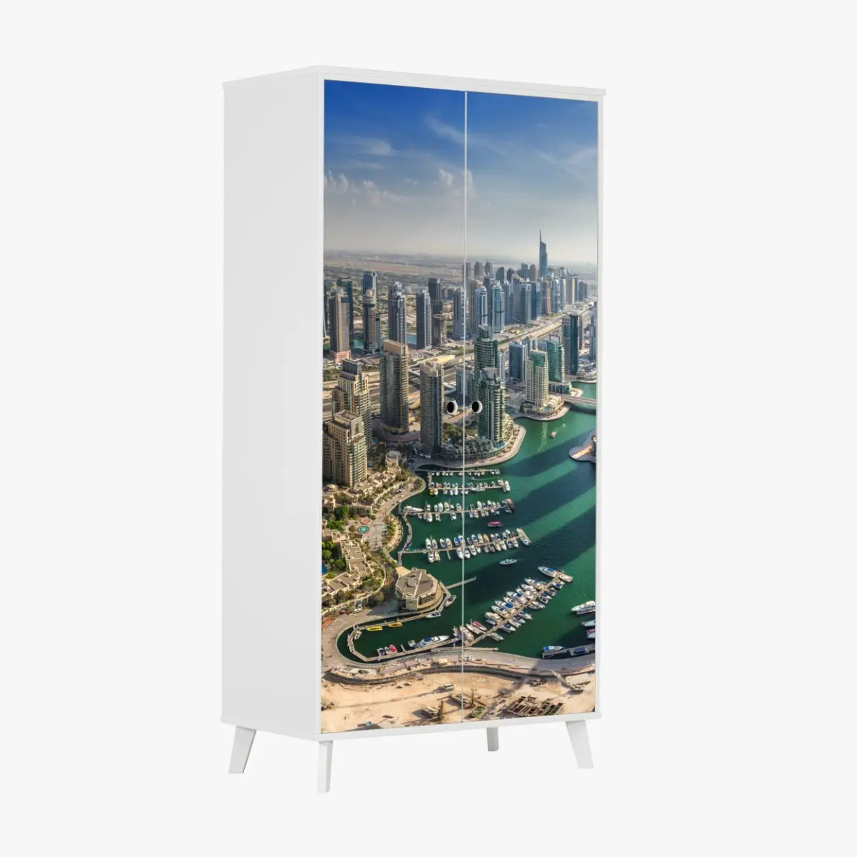 Schrankaufkleber Dubai Marina panorama skyline – Pixers®