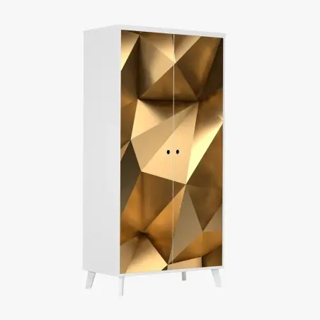 Schrankaufkleber goldene geometrische facetten – Pixers®
