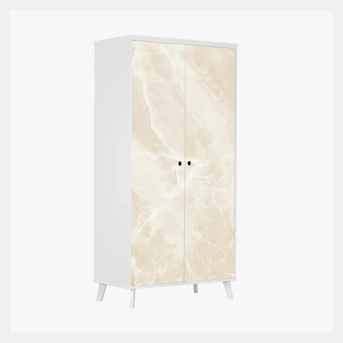 Schrankaufkleber beige marmorstruktur mit weißen adern – Pixers®