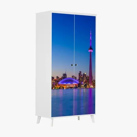 Schrankaufkleber Toronto skyline bei dämmerung – Pixers®