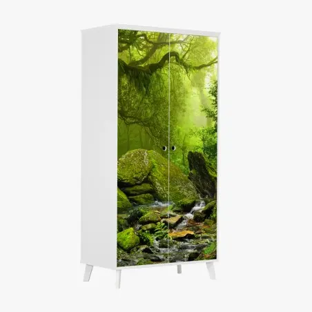 Schrankaufkleber moosbedeckter waldbach – Pixers®