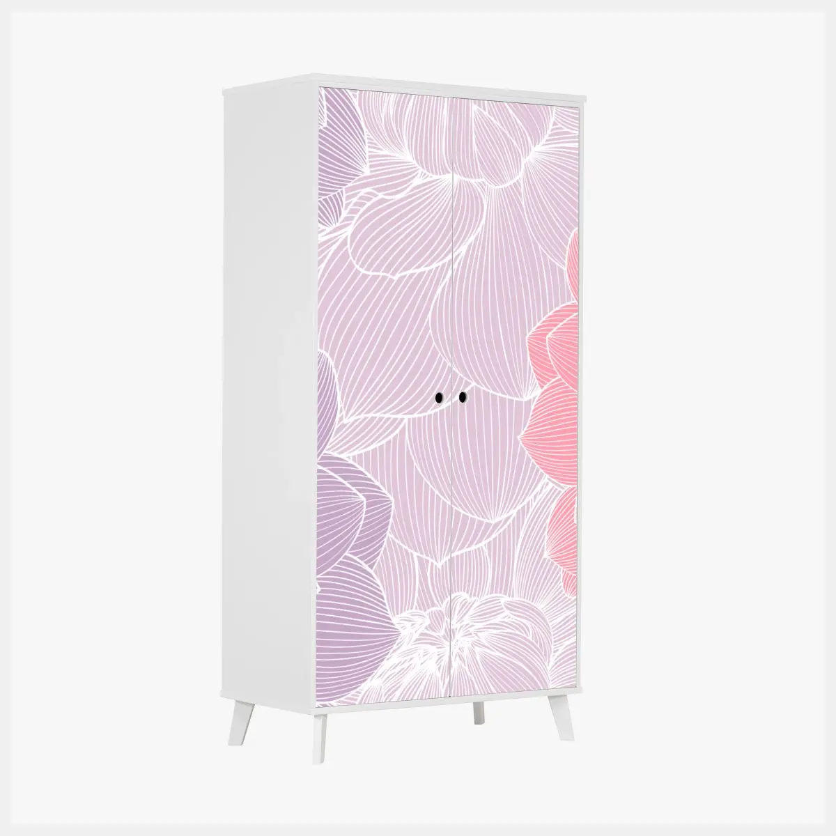 Schrankaufkleber zartes pastell blumenmuster – Pixers®