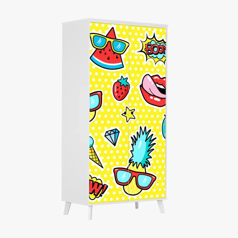 Schrankaufkleber buntes pop-art aufklebermuster