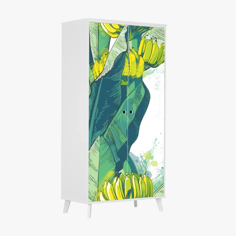 Schrankaufkleber tropische bananenblatt-illustration