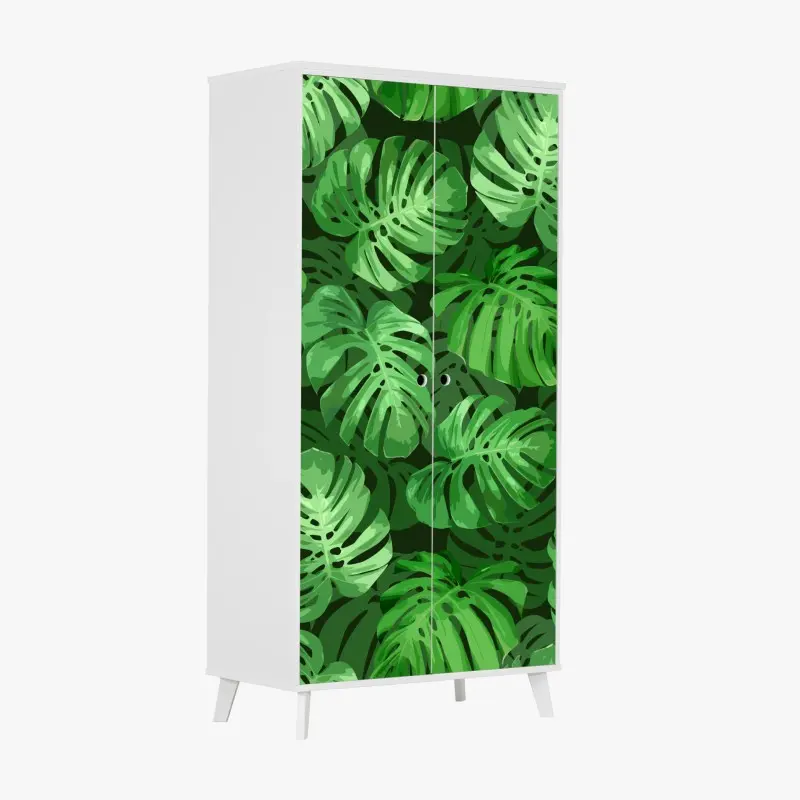 Schrankaufkleber tropisches monstera-blattmuster