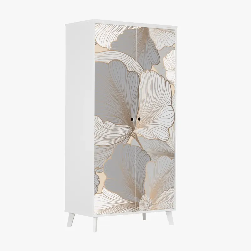 Schrankaufkleber zartes pastell blumenmuster