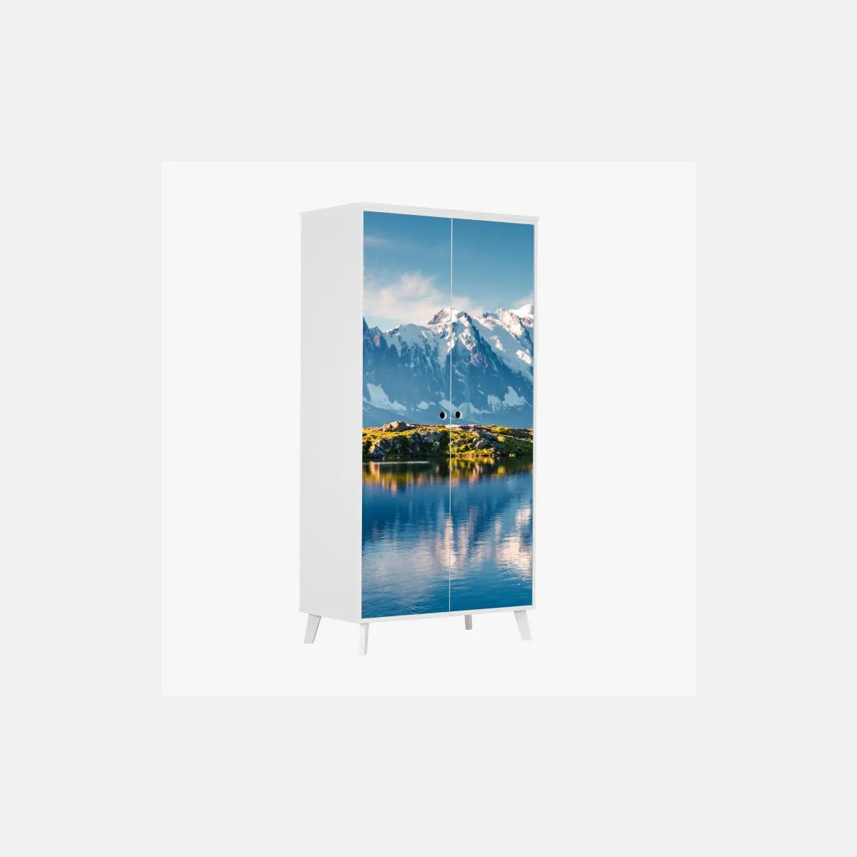 Schrankaufkleber panorama von Mont Blanc über dem Lac Blanc – Pixers®