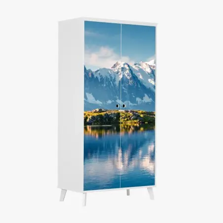 Schrankaufkleber panorama von Mont Blanc über dem Lac Blanc – Pixers®