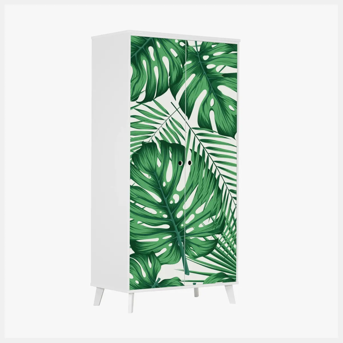Schrankaufkleber tropisches monstera- und palmblättermuster – Pixers®