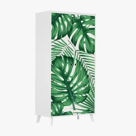 Schrankaufkleber tropisches monstera- und palmblättermuster – Pixers®
