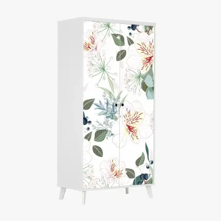 Schrankaufkleber zartes pastell blumenmuster – Pixers®