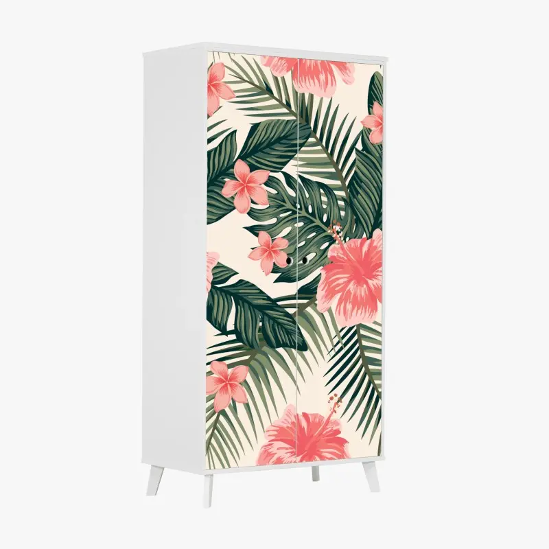 Schrankaufkleber tropisches hibiskusmuster