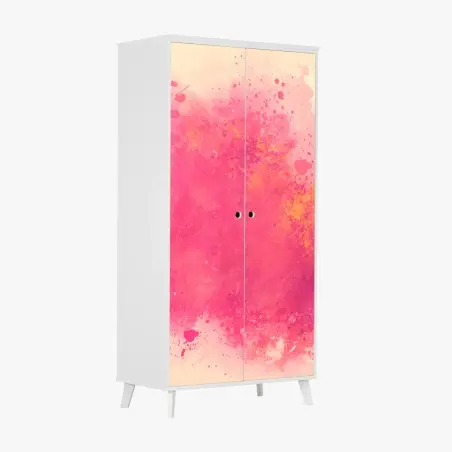Schrankaufkleber lebendige rosa aquarellspritzer – Pixers®