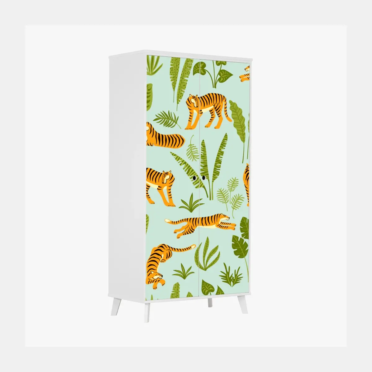 Schrankaufkleber verspieltes tiger dschungel muster – Pixers®