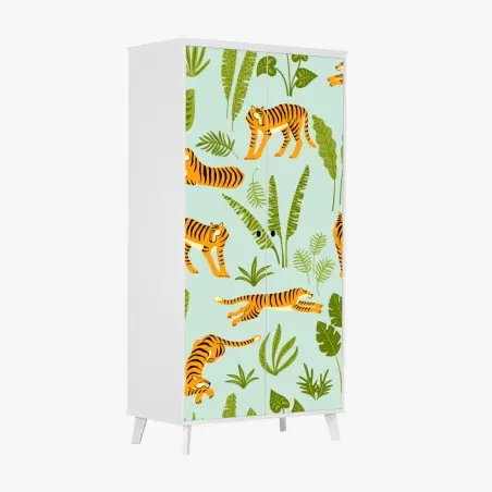 Schrankaufkleber verspieltes tiger dschungel muster – Pixers®