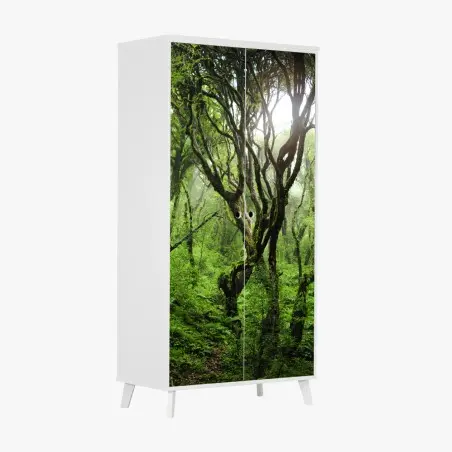Schrankaufkleber mystischer grüner wald – Pixers®