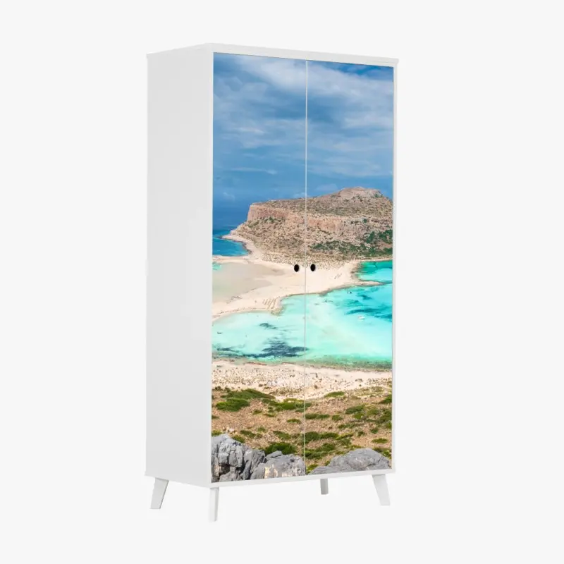 Schrankaufkleber Balos Lagoon, Kreta panorama strandblick