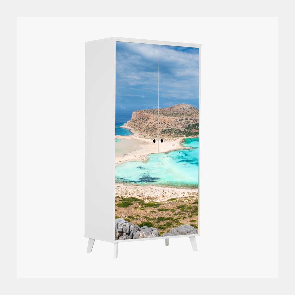 Schrankaufkleber Balos Lagoon, Kreta panorama strandblick – Pixers®