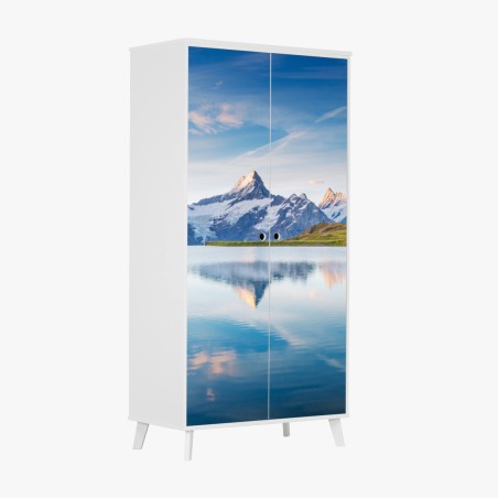 Schrankaufkleber majestätische Alpen-reflexion am Bachalpsee – Pixers®