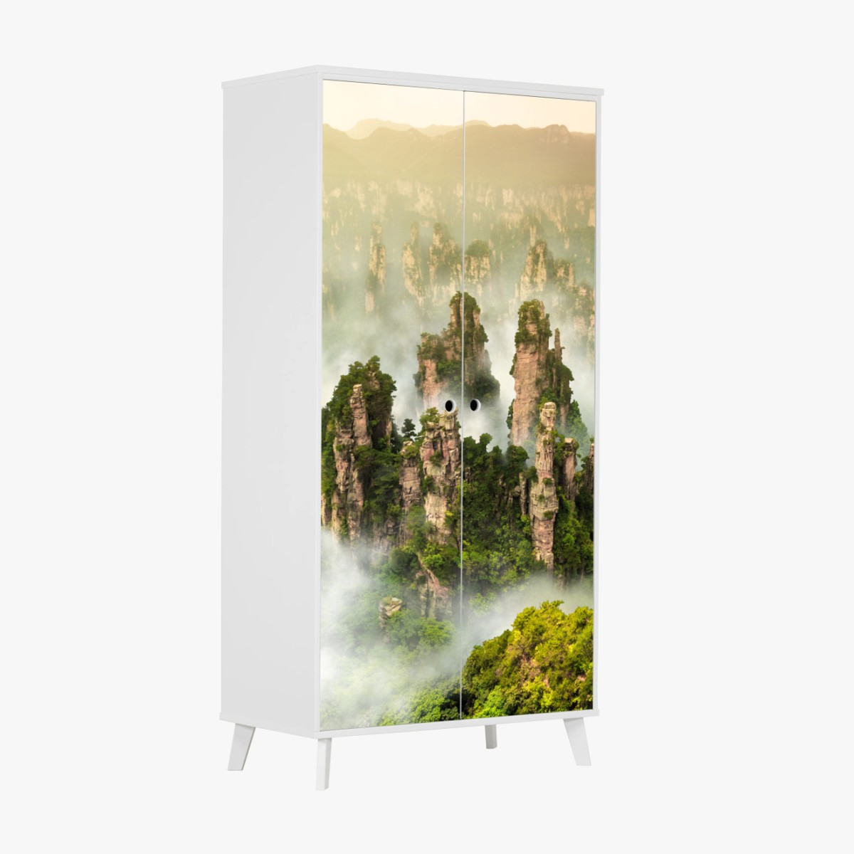 Schrankaufkleber neblige säulen von Zhangjiajie – Pixers®